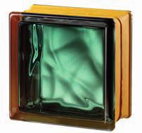 стеклоблок, Растительный изумрудный/оранжевая полоса, Vegan emerald/colored band: orange