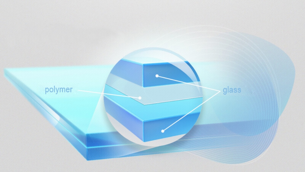 Слои ламинированного стекла - стекла и полимер (или пленка)